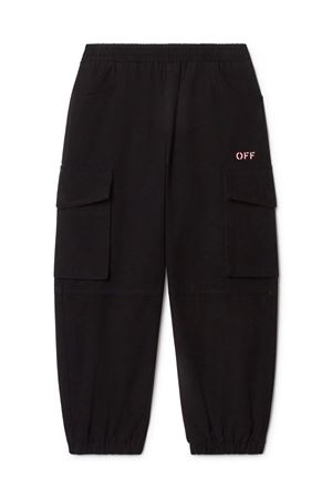 black cotton trousers OFF WHITE KIDS | OGCF005F24FAB0011030